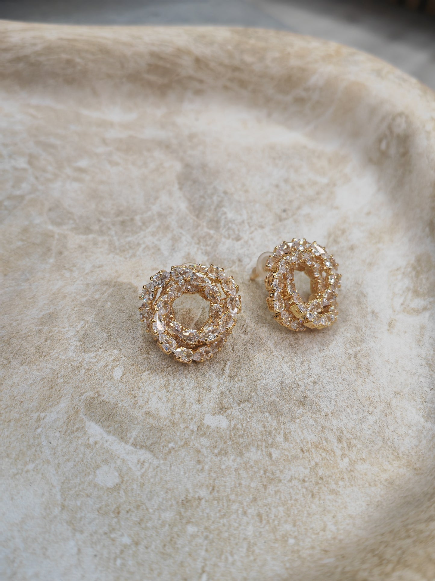 Statement CZ cluster earrings
