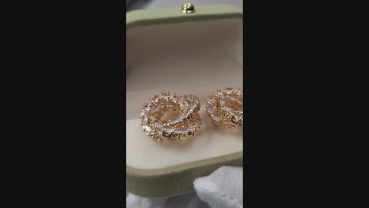 Statement CZ cluster earrings